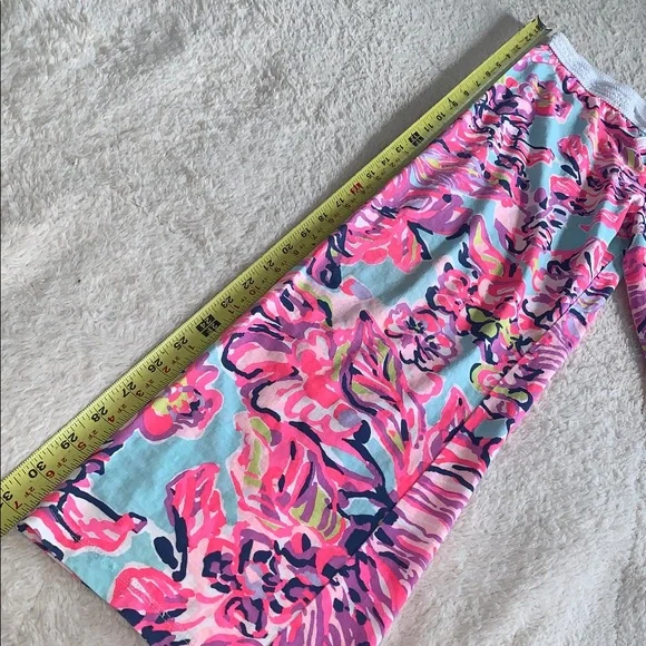 Lily Pulitzer Girls Bright Pink Pajama Loungewear Pants EUC 8/10 Large - Picture 10 of 13